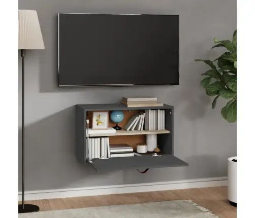 Sienas Skapītis, Pelēks, 60X30X35 Cm, Priedes Masīvkoks Vidaxl