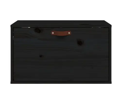 Sieninė Spintelė, Juoda, 60X30X35cm Pušies Medienos Masyvas