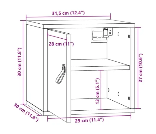 Sienas Skapīši, 2 Gab., Balti, 31,5X30X30 Cm, Priedes Masīvkoks Vidaxl