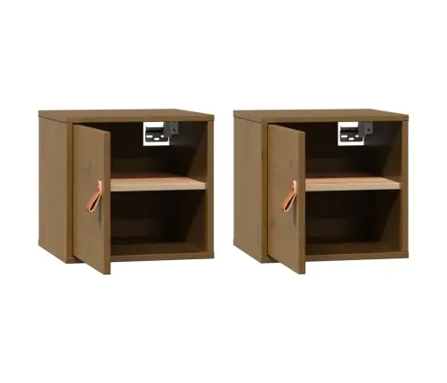 Sienas Skapīši, 2 Gab., Brūni, 31,5X30X30 Cm, Priedes Masīvkoks Vidaxl Sienas Skapīši, 2 Gab., Brūni, 31,5X30X30 Cm, Priedes Masīvkoks Vidaxl