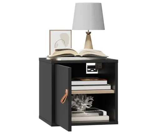 Sienas Skapīši, 2 Gab., Melni, 31,5X30X30 Cm, Priedes Masīvkoks Vidaxl