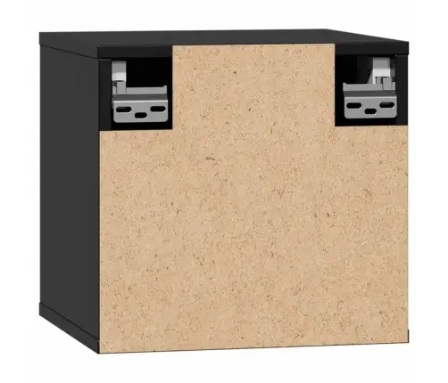 Sienas Skapīši, 2 Gab., Melni, 31,5X30X30 Cm, Priedes Masīvkoks Vidaxl