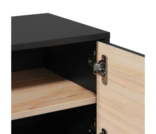 Sienas Skapīši, 2 Gab., Melni, 31,5X30X30 Cm, Priedes Masīvkoks Vidaxl