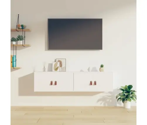 Sienas Skapīši, 2 Gab., Balti, 60X30X30 Cm, Priedes Masīvkoks Vidaxl