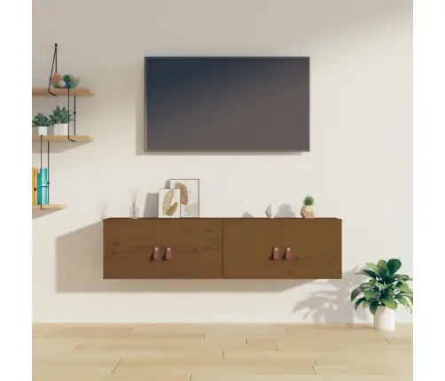 Sieninės Spintelės, 2Vnt., Medaus Rudos, 60X30X30cm Pušis