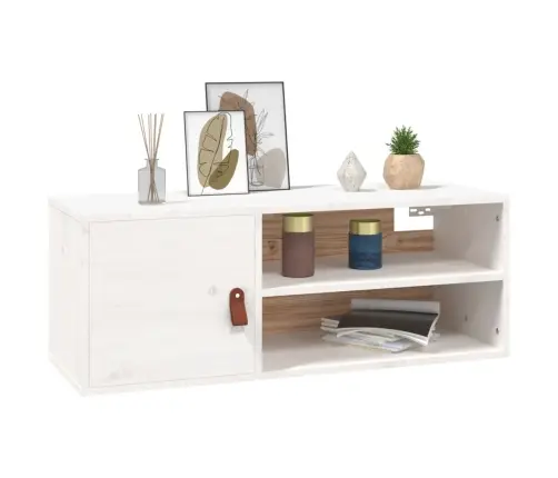 Sieninė Spintelė, Balta, 80X30X30cm Pušies Medienos Masyvas