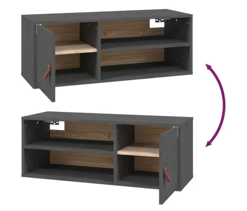 Sienas Skapīši, 2 Gab., Pelēki, 80X30X30 Cm, Priedes Masīvkoks Vidaxl Sienas Skapīši, 2 Gab., Pelēki, 80X30X30 Cm, Priedes Masīvkoks Vidaxl