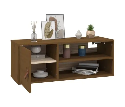 Sienas Skapītis, Medus Brūns, 80X30X30 Cm, Priedes Masīvkoks Vidaxl