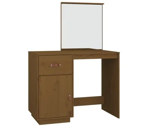 Spoguļgaldiņš, Medus Brūns, 95X50X134 Cm, Priedes Masīvkoks Vidaxl