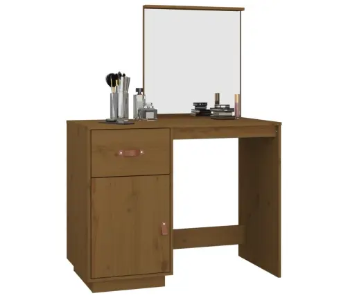 Spoguļgaldiņš, Medus Brūns, 95X50X134 Cm, Priedes Masīvkoks Vidaxl