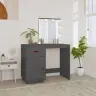 Spoguļgaldiņš Ar Led, Pelēks, 95X50X133,5 Cm, Priedes Masīvkoks Vidaxl