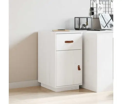 Rakstāmgalda Skapītis, Balts, 40X50X75 Cm, Priedes Masīvkoks Vidaxl