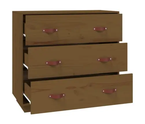 Kumode, Medus Brūna, 80X40X75 Cm, Priedes Masīvkoks Vidaxl