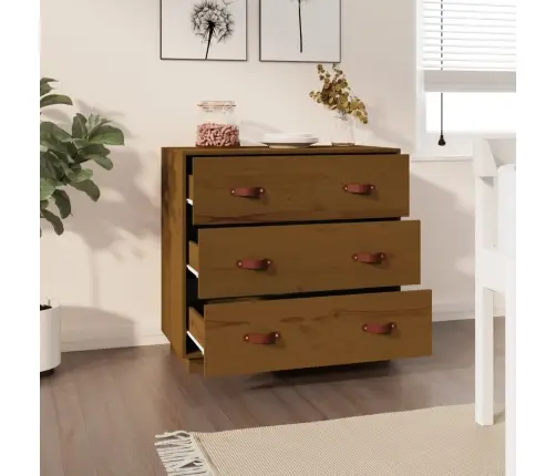 Kumode, Medus Brūna, 80X40X75 Cm, Priedes Masīvkoks Vidaxl