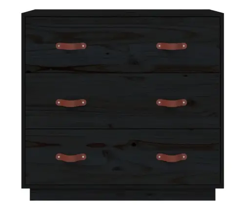 Kumode, Melna, 80X40X75 Cm, Priedes Masīvkoks Vidaxl Kumode, Melna, 80X40X75 Cm, Priedes Masīvkoks Vidaxl