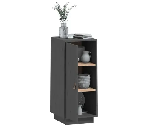 Kumode, Pelēka, 34X40X75 Cm, Priedes Masīvkoks Vidaxl