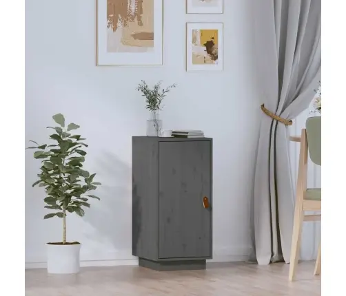 Kumode, Pelēka, 34X40X75 Cm, Priedes Masīvkoks Vidaxl