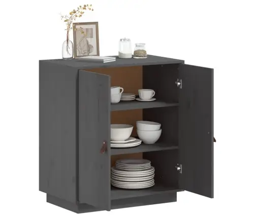 Kumode, Pelēka, 65,5X40X75 Cm, Priedes Masīvkoks Vidaxl Kumode, Pelēka, 65,5X40X75 Cm, Priedes Masīvkoks Vidaxl