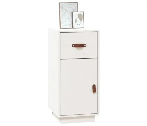 Kumode, Balta, 34X40X75 Cm, Priedes Masīvkoks Vidaxl