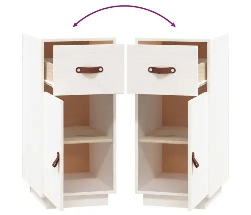 Kumode, Balta, 34X40X75 Cm, Priedes Masīvkoks Vidaxl