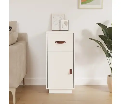 Kumode, Balta, 34X40X75 Cm, Priedes Masīvkoks Vidaxl