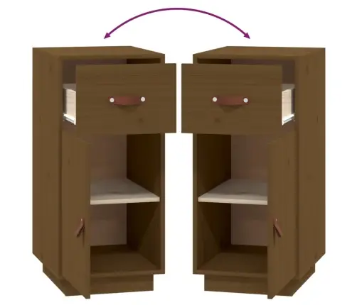 Kumode, Medus Brūna, 34X40X75 Cm, Priedes Masīvkoks Vidaxl