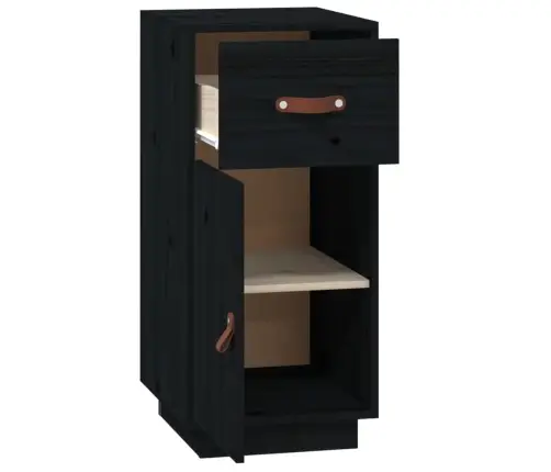 Kumode, Melna, 34X40X75 Cm, Priedes Masīvkoks Vidaxl