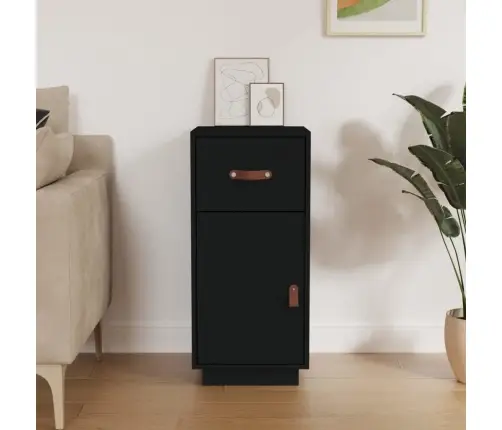 Kumode, Melna, 34X40X75 Cm, Priedes Masīvkoks Vidaxl