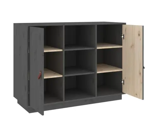 Kumode, Pelēka, 100X40X75 Cm, Priedes Masīvkoks Vidaxl