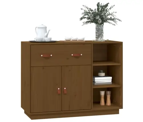 Kumode, Medus Brūna, 98,5X40X75 Cm, Priedes Masīvkoks Vidaxl