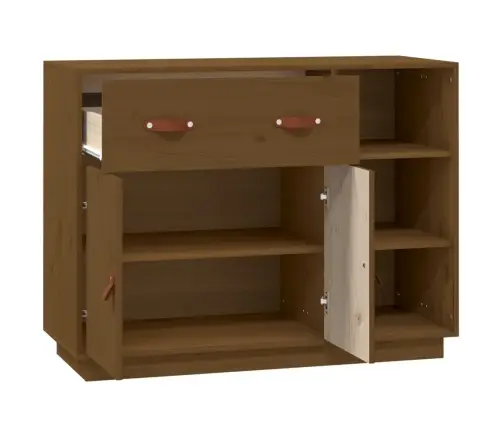 Kumode, Medus Brūna, 98,5X40X75 Cm, Priedes Masīvkoks Vidaxl