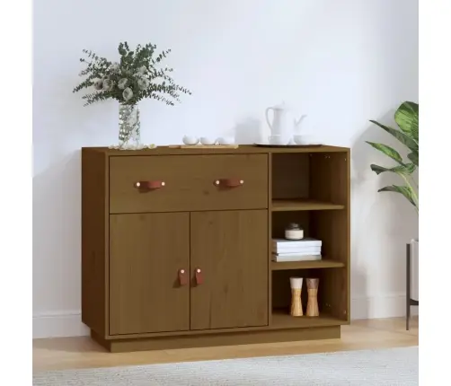 Kumode, Medus Brūna, 98,5X40X75 Cm, Priedes Masīvkoks Vidaxl