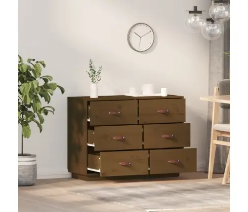 Kumode, Medus Brūna, 100X40X75 Cm, Priedes Masīvkoks Vidaxl