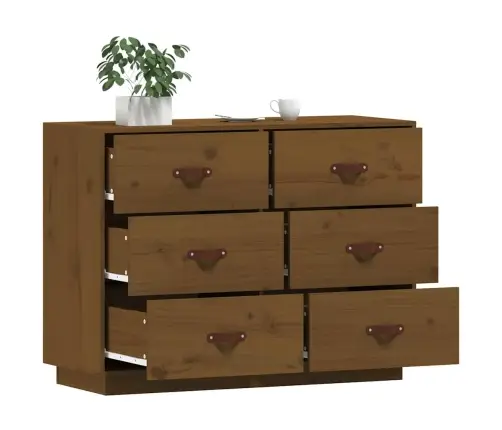 Kumode, Medus Brūna, 100X40X75 Cm, Priedes Masīvkoks Vidaxl