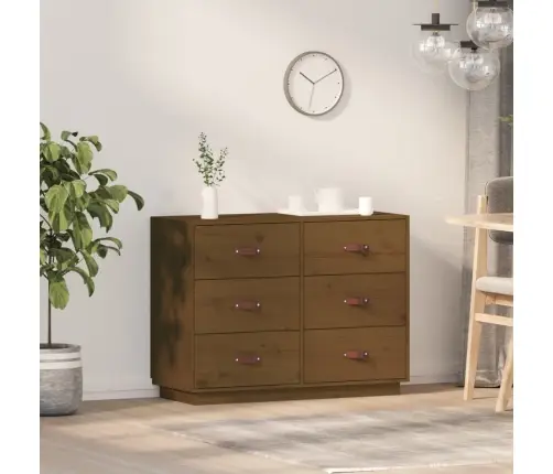 Kumode, Medus Brūna, 100X40X75 Cm, Priedes Masīvkoks Vidaxl