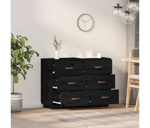 Puhvetkapp, Must, 100X40X75 cm Täismännipuit