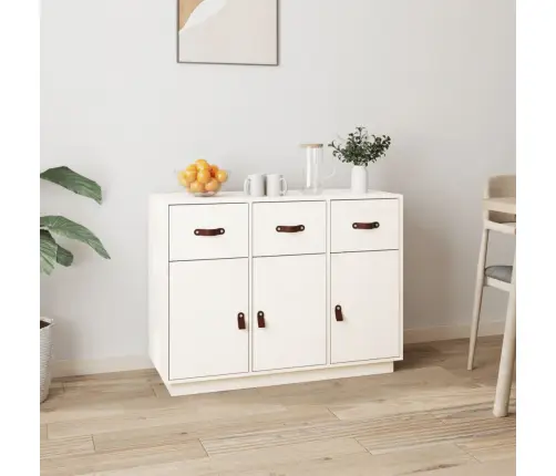 Kumode, Balta, 100X40X75 Cm, Priedes Masīvkoks Vidaxl