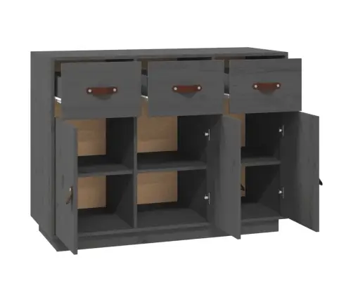 Kumode, Pelēka, 100X40X75 Cm, Priedes Masīvkoks Vidaxl