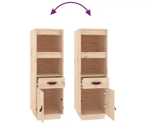 Augstais Skapītis, 34X40X108,5 Cm, Priedes Masīvkoks Vidaxl