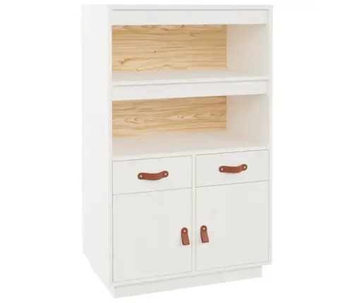 Komoda, Balta, 67X40X108,5cm Pušies Medienos Masyvas