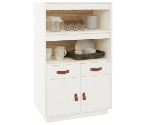 Komoda, Balta, 67X40X108,5cm Pušies Medienos Masyvas