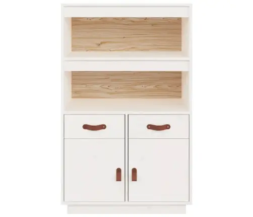 Komoda, Balta, 67X40X108,5cm Pušies Medienos Masyvas