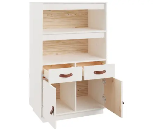 Komoda, Balta, 67X40X108,5cm Pušies Medienos Masyvas