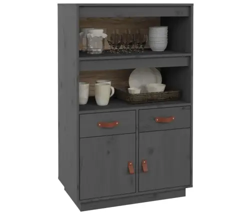 Augstais Skapītis, Pelēks, 67X40X108,5 Cm, Priedes Masīvkoks Vidaxl Augstais Skapītis, Pelēks, 67X40X108,5 Cm, Priedes Masīvkoks Vidaxl