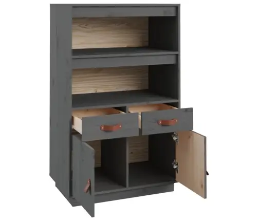 Augstais Skapītis, Pelēks, 67X40X108,5 Cm, Priedes Masīvkoks Vidaxl Augstais Skapītis, Pelēks, 67X40X108,5 Cm, Priedes Masīvkoks Vidaxl