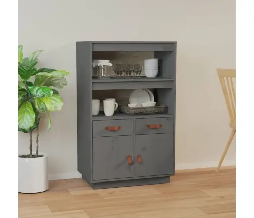 Augstais Skapītis, Pelēks, 67X40X108,5 Cm, Priedes Masīvkoks Vidaxl Augstais Skapītis, Pelēks, 67X40X108,5 Cm, Priedes Masīvkoks Vidaxl