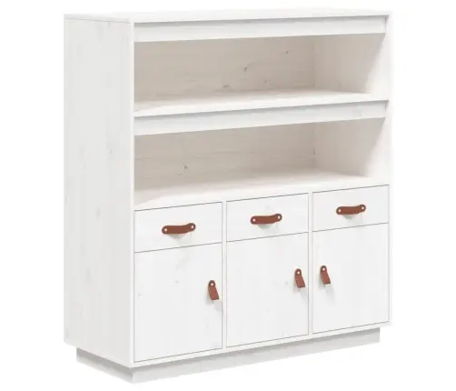 Augstais Skapītis, Balts, 100X40X108,5 Cm, Priedes Masīvkoks Vidaxl