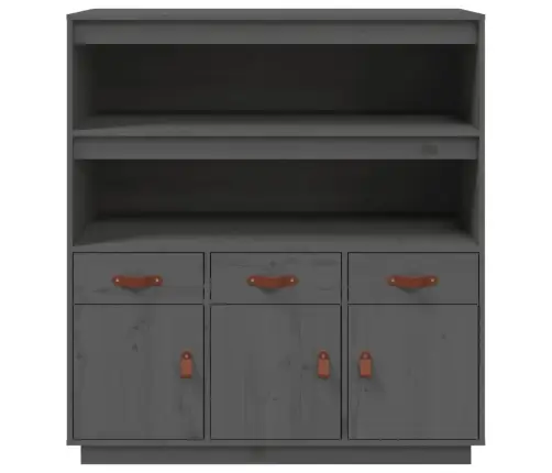 Augstais Skapītis, Pelēks, 100X40X108,5 Cm, Priedes Masīvkoks Vidaxl