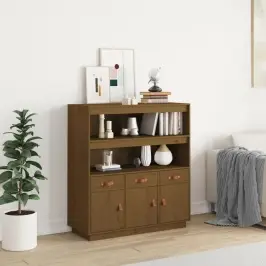 Augstais Skapītis, Brūns, 100X40X108,5 Cm, Priedes Masīvkoks Vidaxl