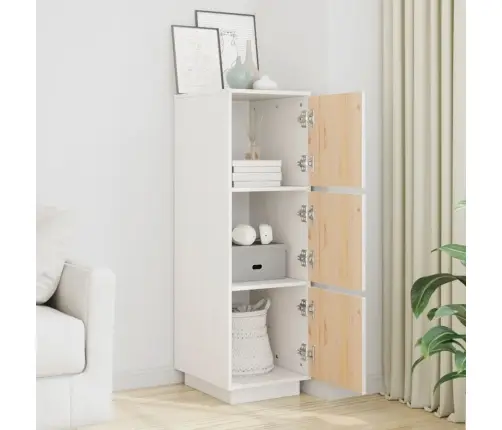 Komoda, Balta, 34X40X108,5cm Pušies Medienos Masyvas